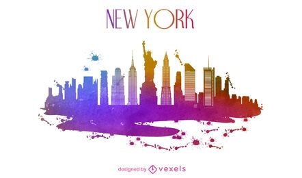 New York watercolor skyline