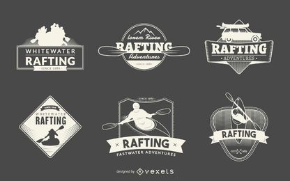 Coleção de emblemas do logotipo de Rafting