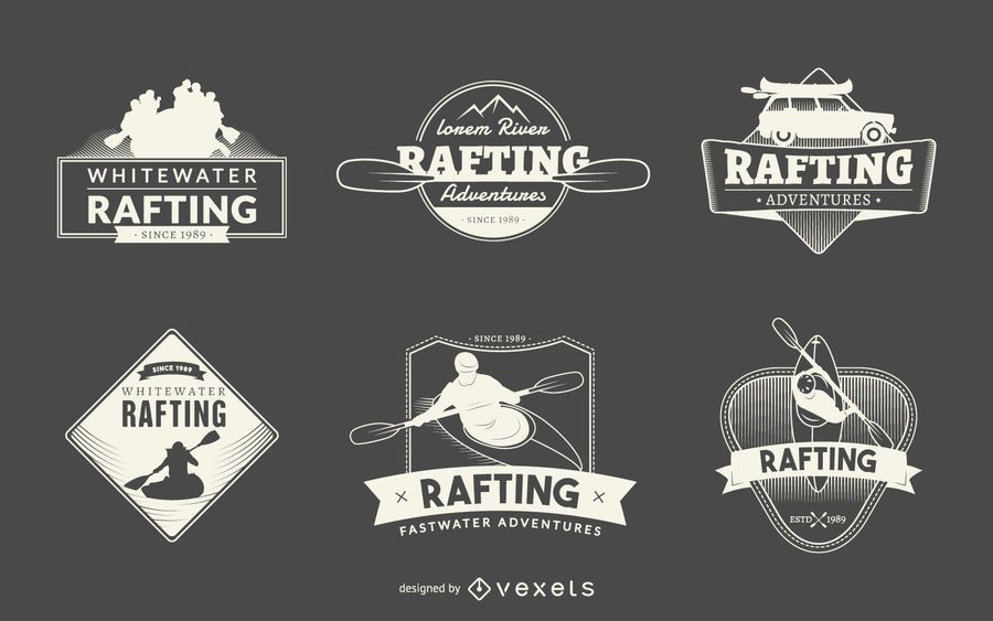 Rafting logo badge collection Rafting logo badge collection