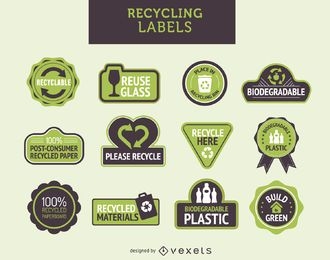 Conjunto de etiquetas de reciclaje