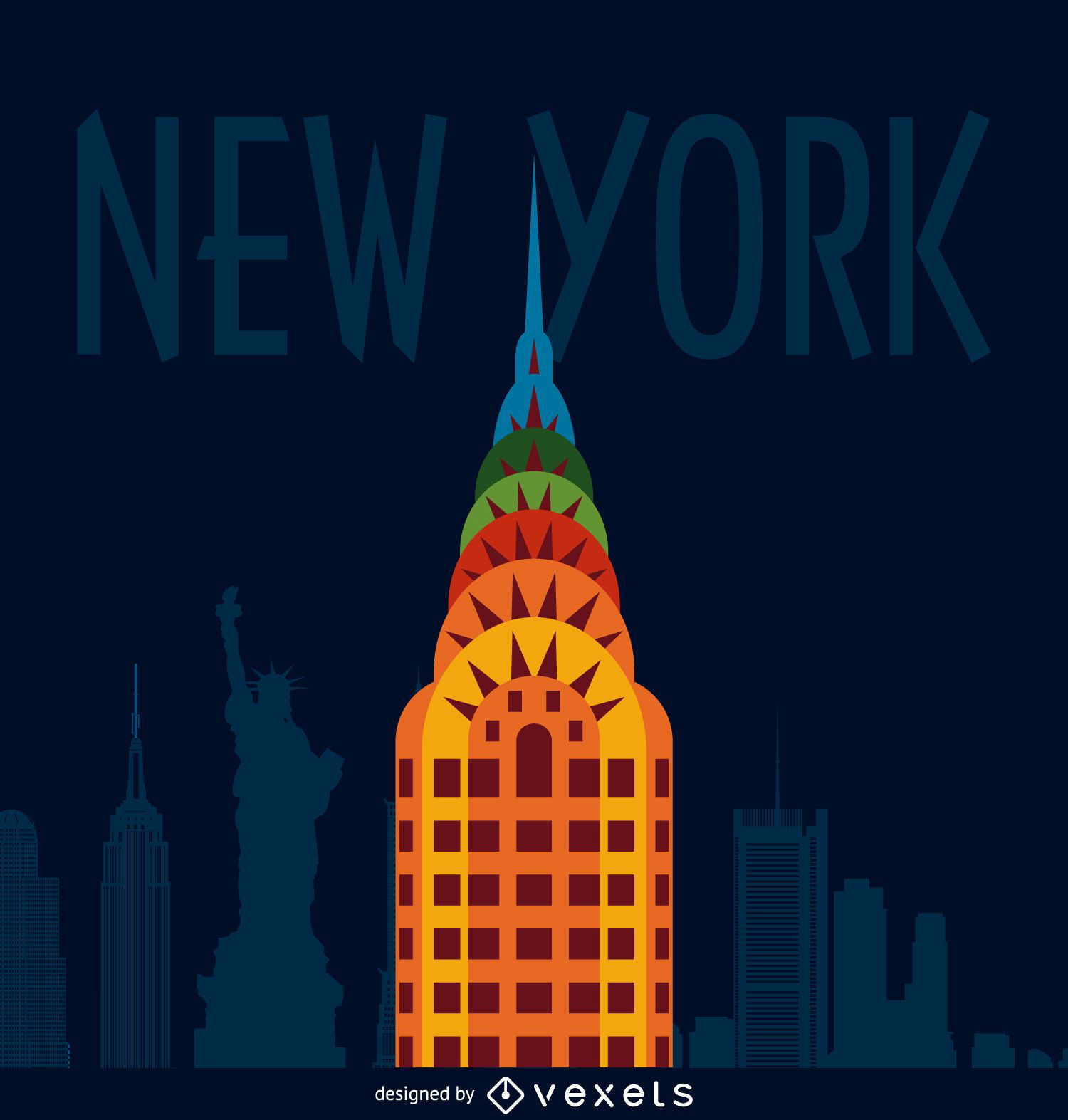 Cartaz de ilustração da cidade de Nova York