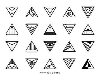 Conjunto de logotipo triangular