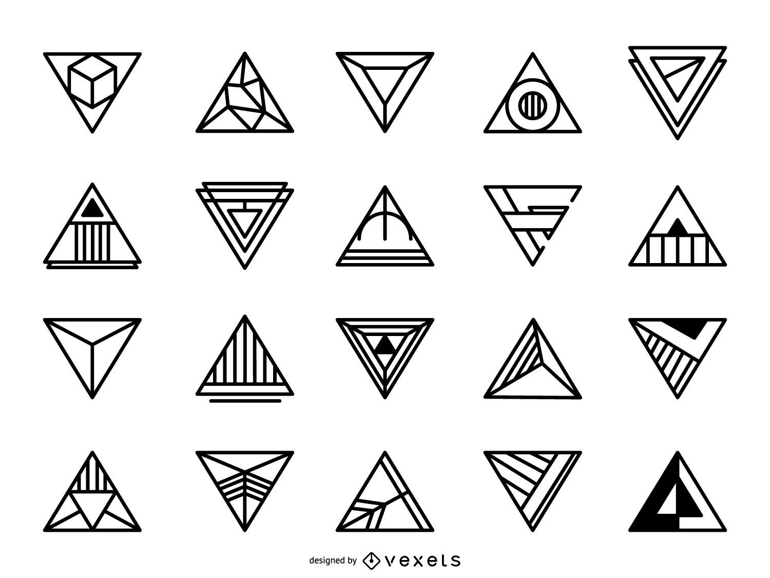 Triangular logo set