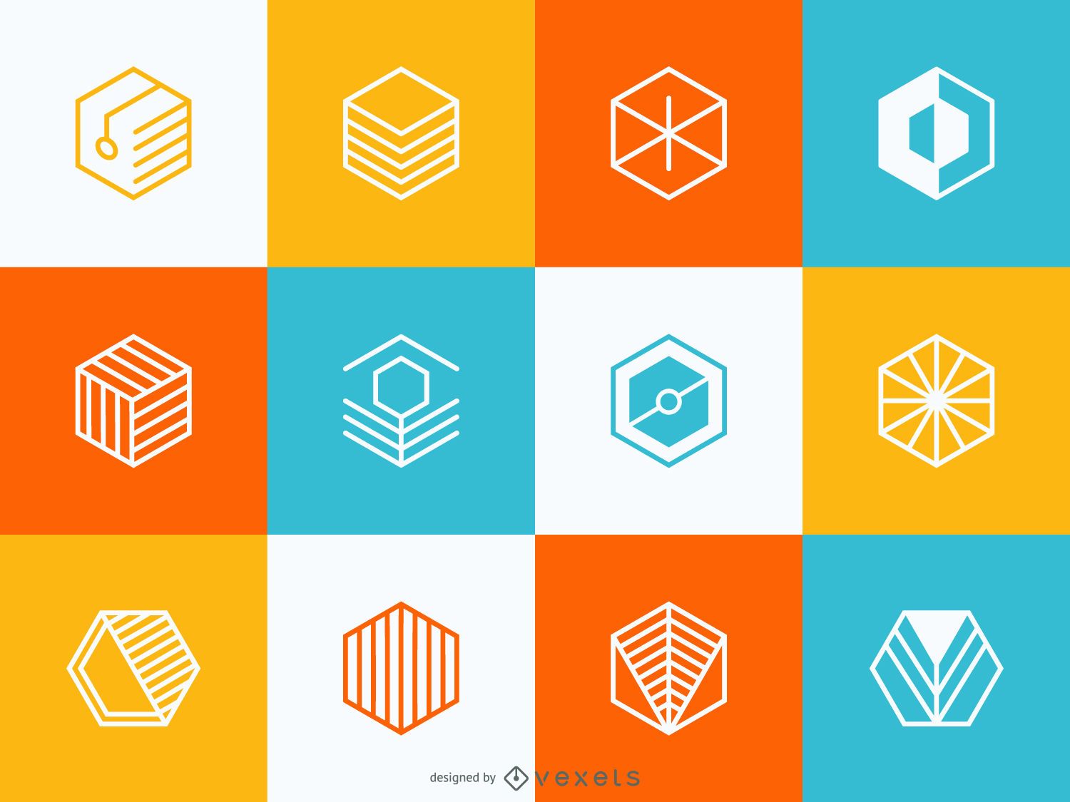 Vector Building Blocks Logo Set Abstract Geometric Logos Structure Hot Sex Picture