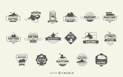 Conjunto de logotipo do Rafting