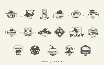 Rafting logo badge set Rafting logo badge set
