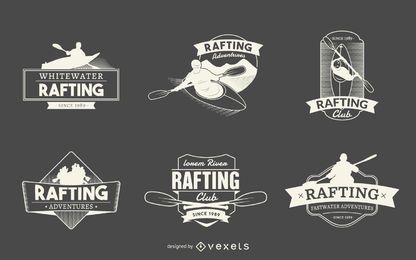 Colecciones de etiquetas de logotipo de rafting
