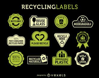Recyceln Sie Etiketten Recyceln Sie Etiketten