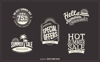 Hipster summer sale badge labels