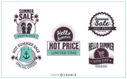 Etiquetas de desconto em promoções de verão