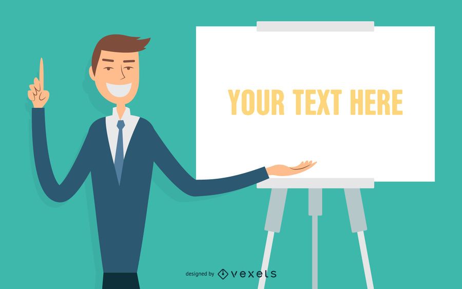 Illustrated businessman speech Illustrated businessman speech