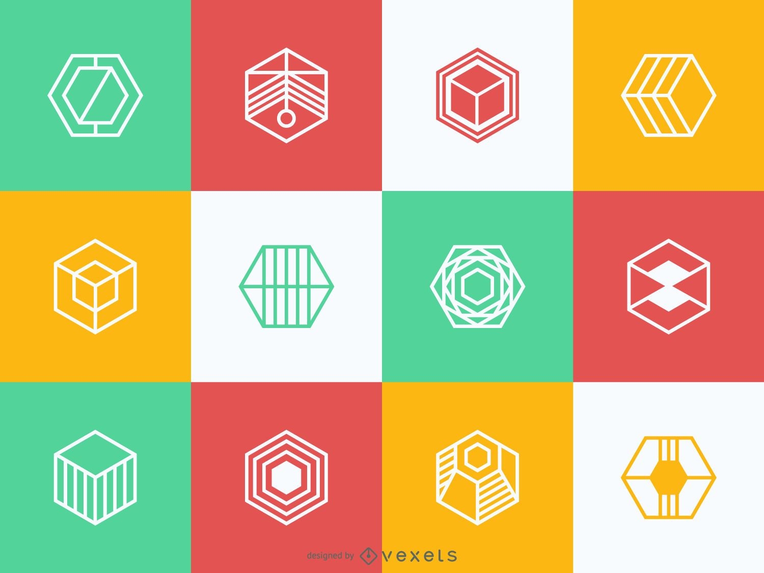 Colección de plantillas de logotipos poligonales
