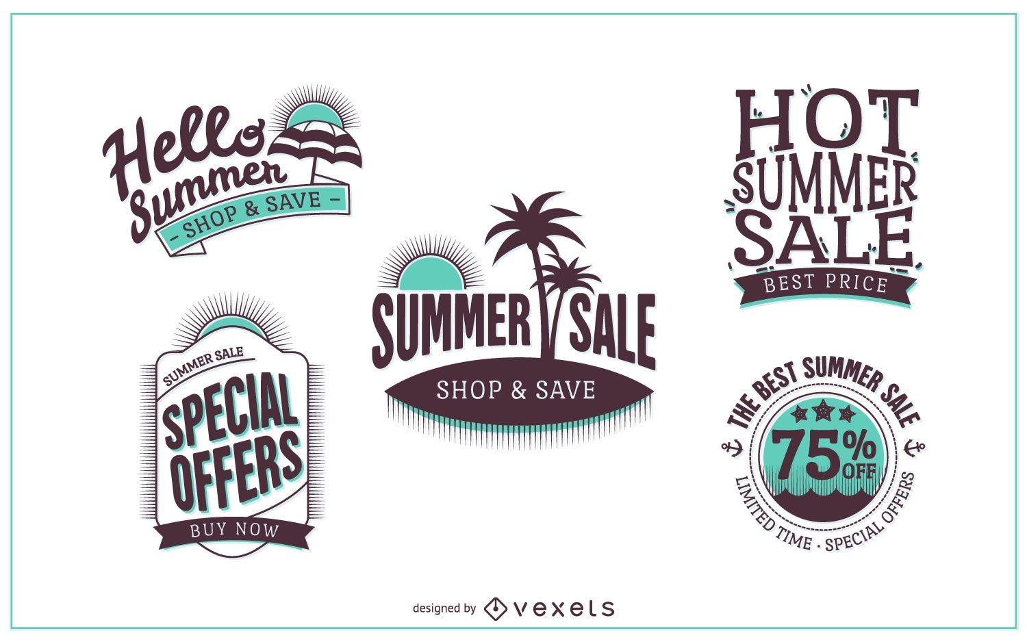 Summer sale badge logo template
