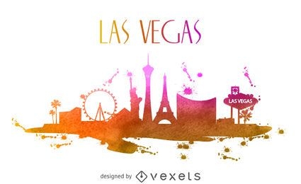 Las Vegas watercolor skyline