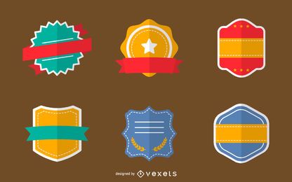 Conjunto de insignias planas