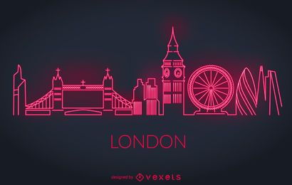 London neon skyline silhouette