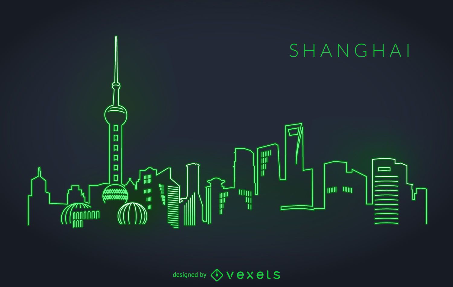 Horizonte neon de Shanghai