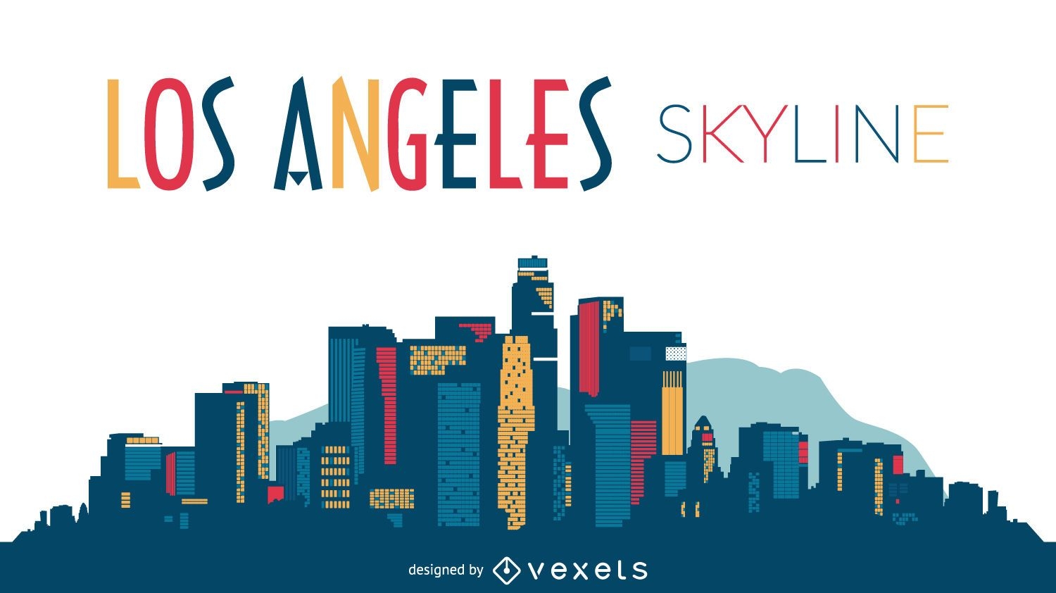 Los Angeles Skyline Silhouette Design