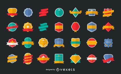 Flat logo label collection