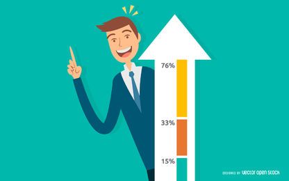 Ilustração de sucesso de crescimento de negócios Ilustração de sucesso de crescimento de negócios