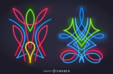 Zwei neon künstlerische Nadelstreifen