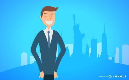 Business man smiling illustration Business man smiling illustration