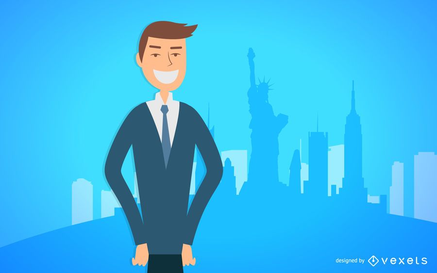 Business man smiling illustration Business man smiling illustration