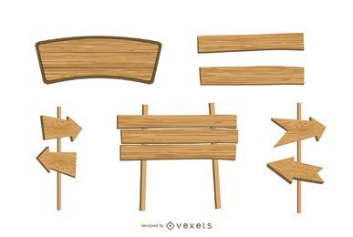 Wooden signs set
