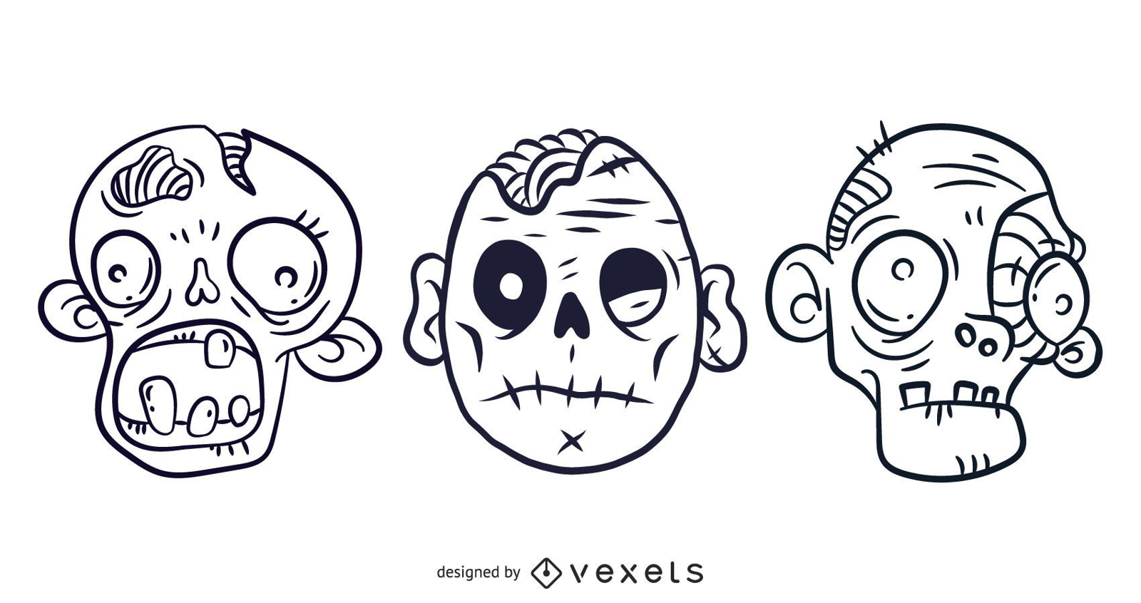 3 Free Illustrated Scary Zombie Vector Graphics