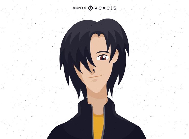 Chico de anime de pelo negro Chico de anime de pelo negro