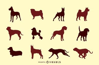 Set of Dog Vector Silhouettes