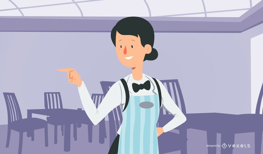 Diner Girl Server Illustration Diner Girl Server Illustration
