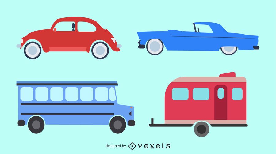 Toy Cars and Bus Vector Toy Cars and Bus Vector