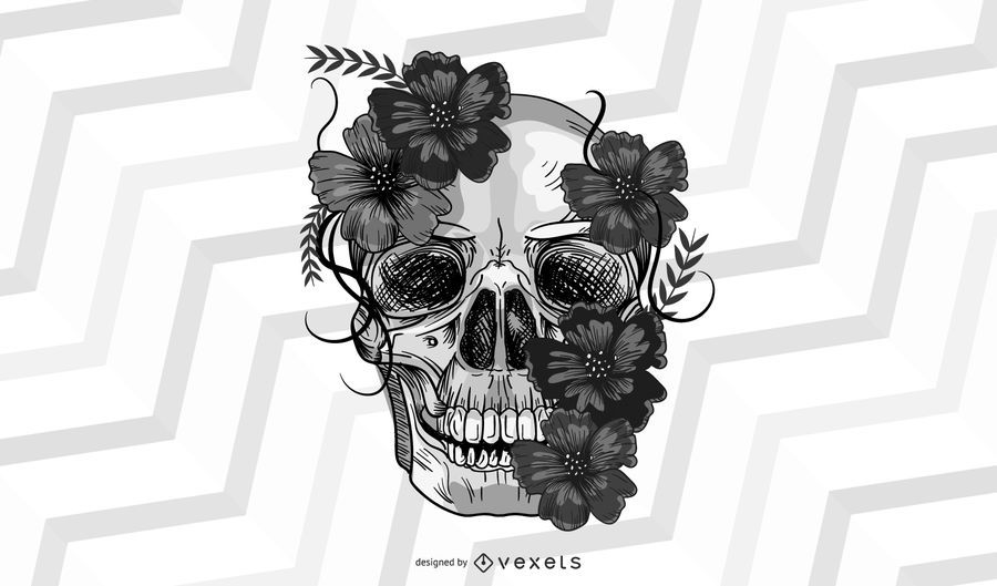 Vector crânio floreio mexicano toque Vector crânio floreio mexicano toque