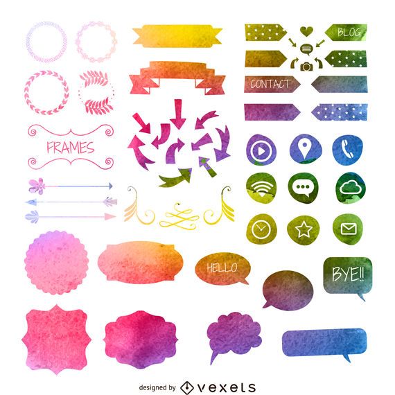 Watercolor element collection Watercolor element collection