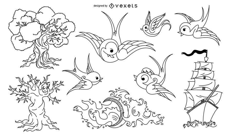 Tattoo Vector Set Tattoo Vector Set