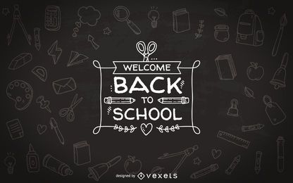 Back to school chalkboard badge Back to school chalkboard badge