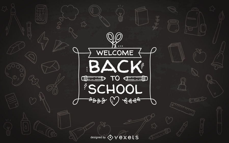 Back to school chalkboard badge Back to school chalkboard badge