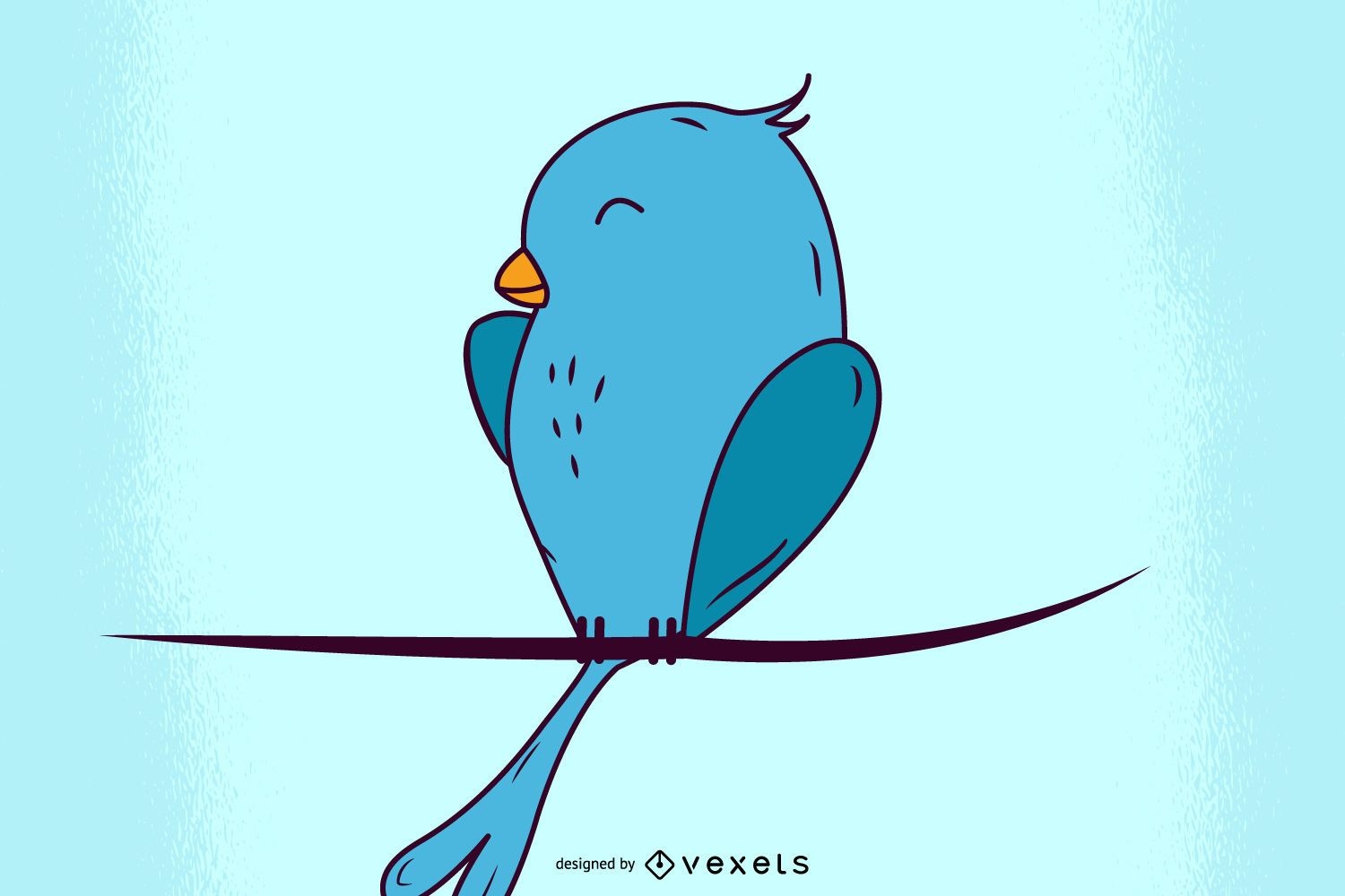 8 niedliche und einfache blaue Vogelgrafiken