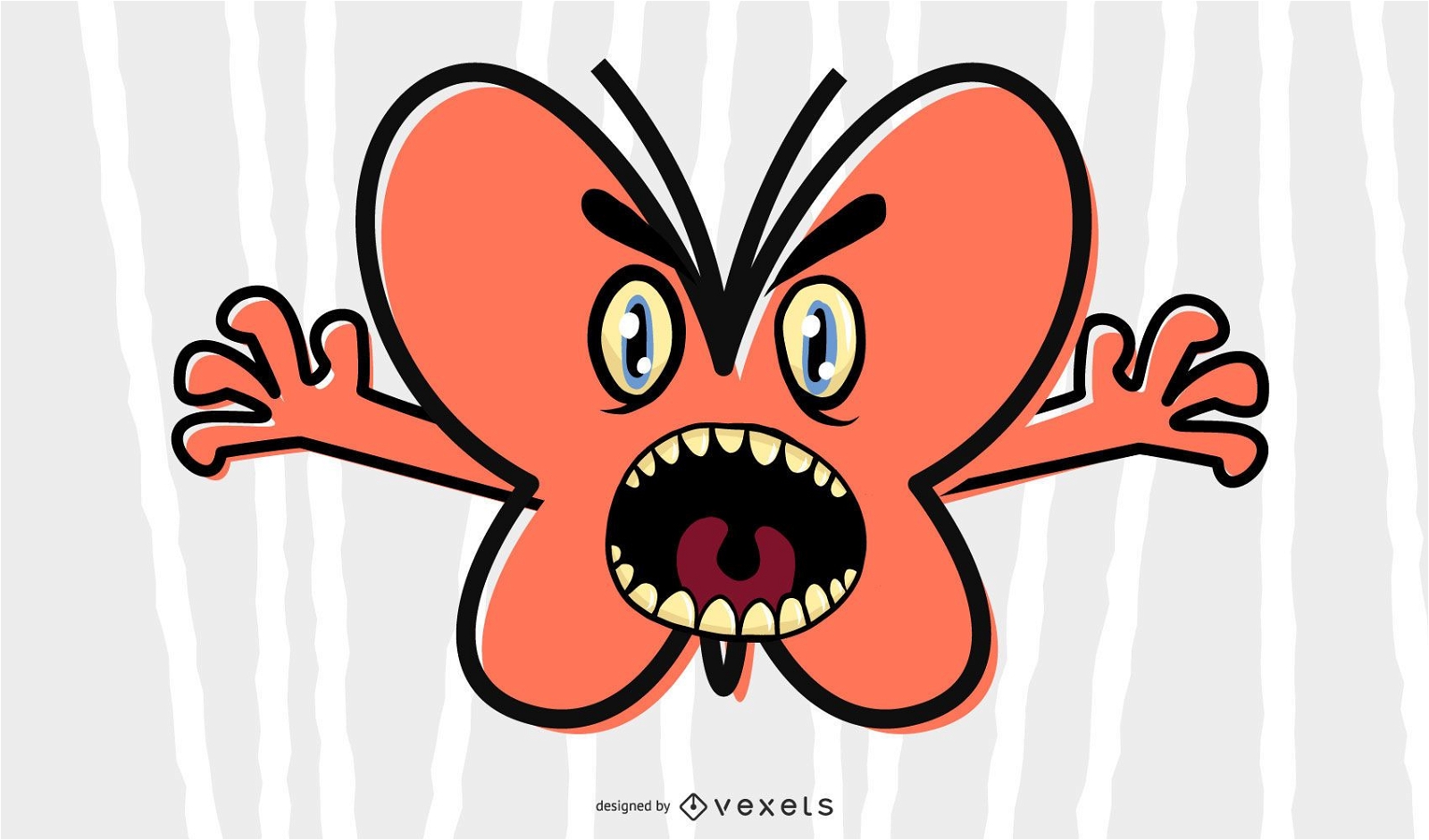 Scary Butterfly Illustration 
