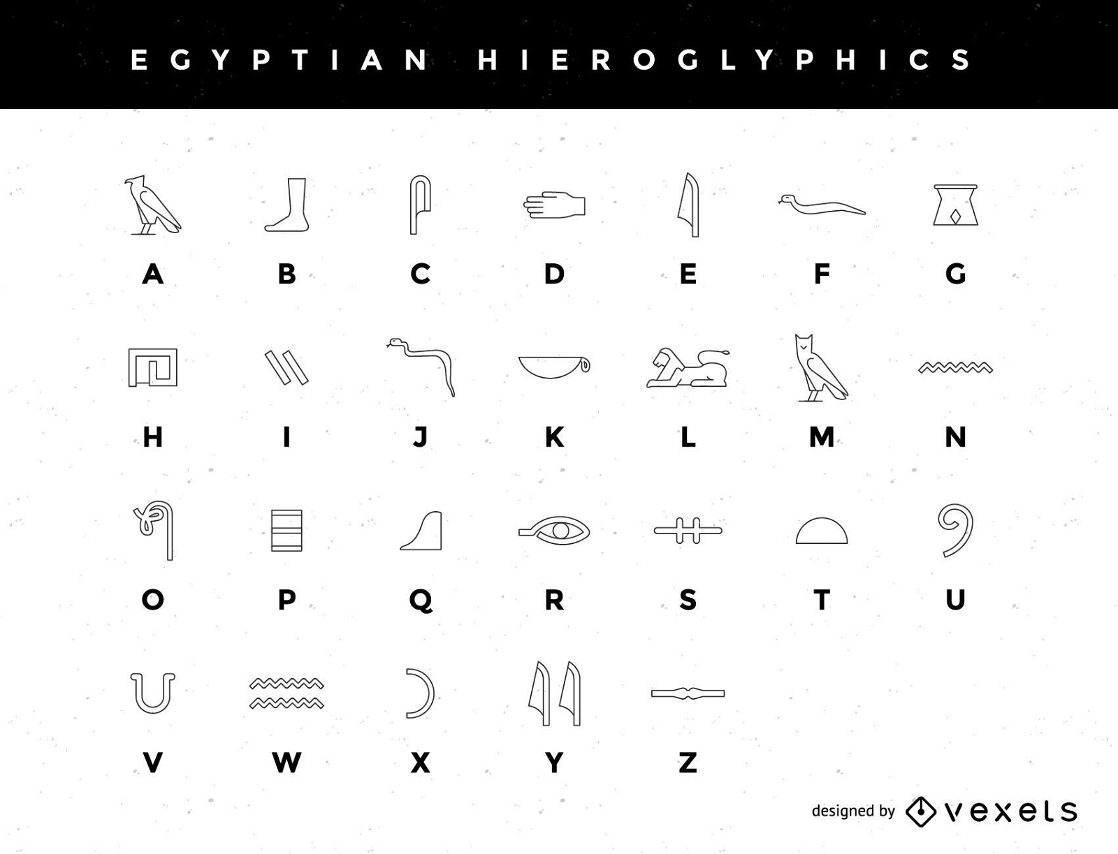 A Stylized Egyptian Hieroglyphic Alphabet