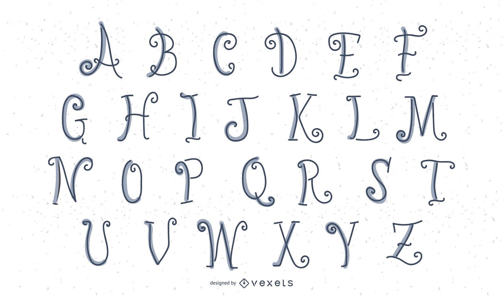 Letras del alfabeto de aletas de pescado