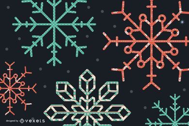 Flocos de neve acolchoados