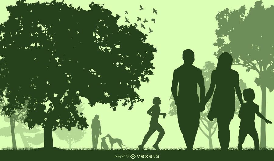 Silhueta verde planeta com pessoas felizes Silhueta verde planeta com pessoas felizes