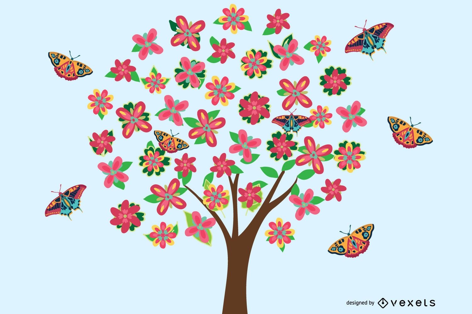 Vector Flower Tree Graphic zum kostenlosen Download