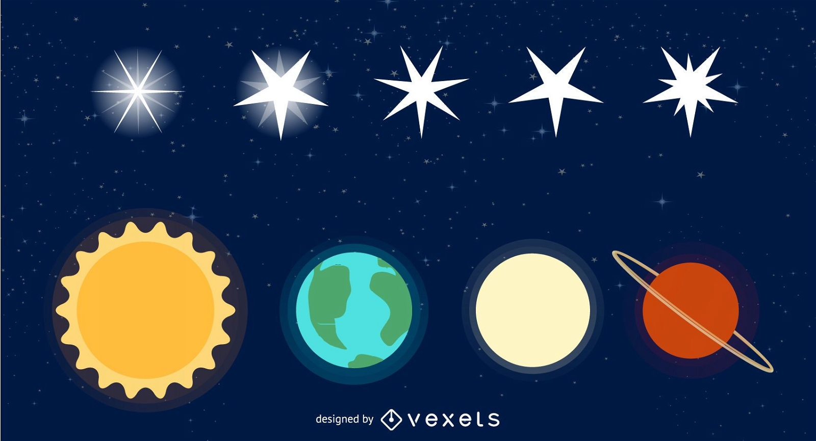 Free Stars and Galaxy Vector Pack