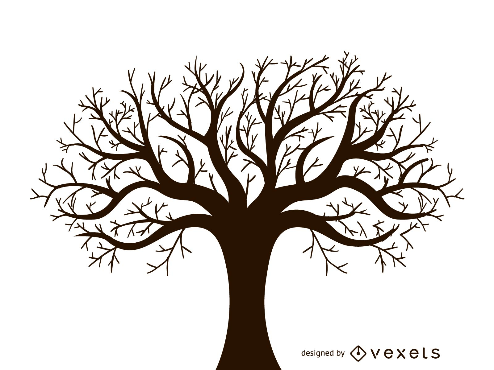 Leafless Autumn Tree Design Vector