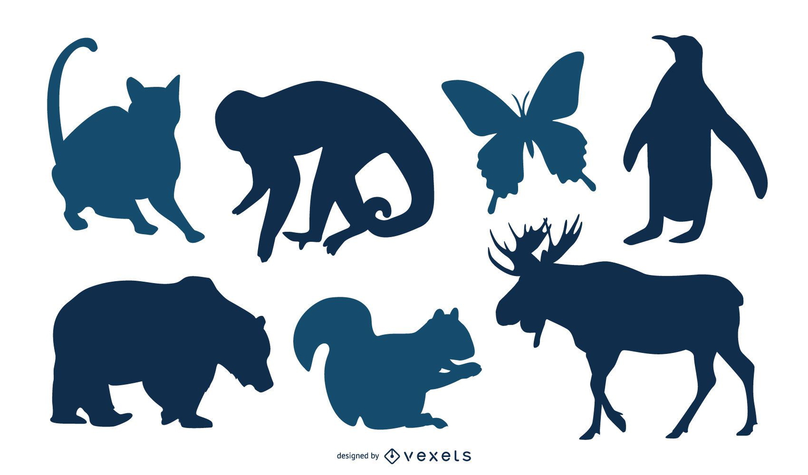 Download 9 Animal Silhouettes - Vector Download