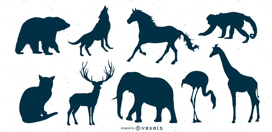 Wild Animals Silhouette Set Wild Animals Silhouette Set