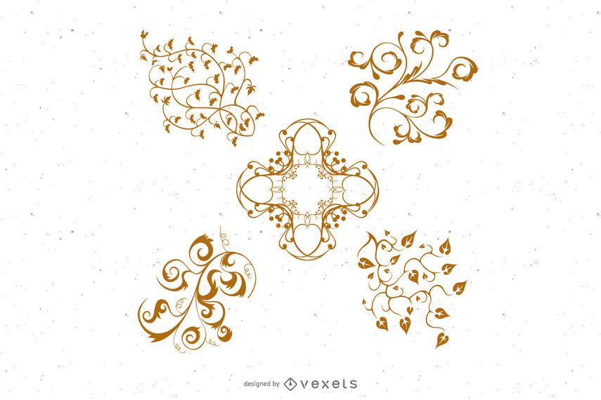 5 Vector Floral Ornaments 5 Vector Floral Ornaments